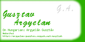 gusztav argyelan business card