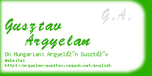 gusztav argyelan business card